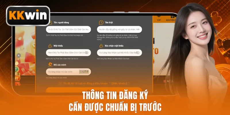 Thông tin đăng ký cần được chuẩn bị trước